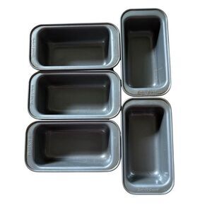 5 Baker’s Secret Petite Loaf Pans 5 3/4” x 3 1/8” x 2 1/8”